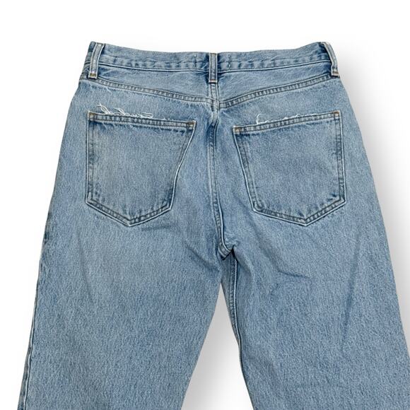 AGOLDE Relaxed Boot Jeans in Curio Size 25 Mid Rise Raw Hem Button Fly - Picture 9 of 13